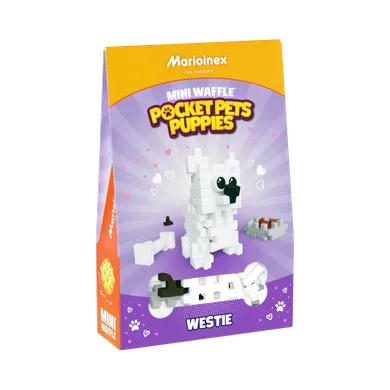 Marioinex, Mini Waffle, Pocket Pets Puppies, West Highland White Terrier, klocki konstrukcyjne, 49 elementów