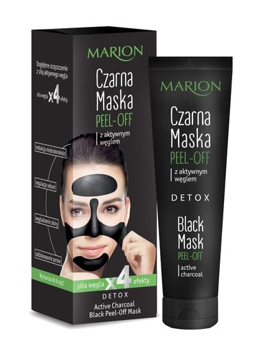 Marion, Detox Aktywny Węgiel, maska czarna peel-off, 25 g