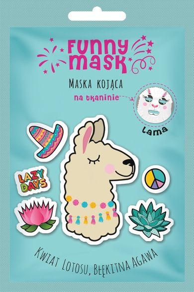 Marion, Funny Mask, maseczka na tkaninie, kojąca lama, 1 szt.