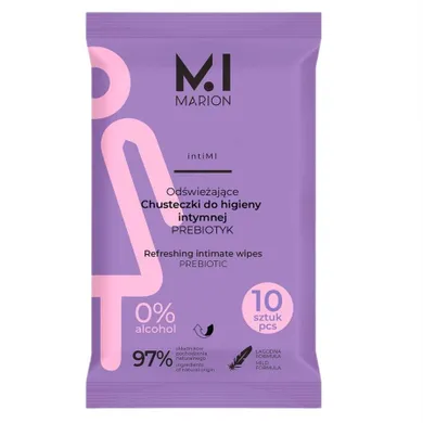 Marion, intiMI, odświeżające chusteczki do higieny intymnej, prebiotyk, 10 szt.