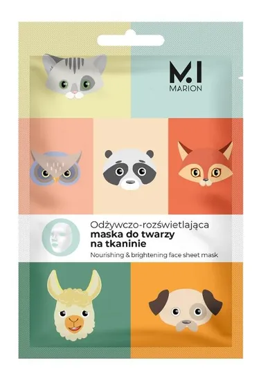 Marion, maska na tkaninie odżywczo-rozświetlająca, animal, 1 szt.