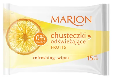 Marion, Refreshing Wipes, chusteczki odświeżające, Fruits, 15 szt.