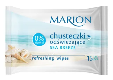 Marion, Refreshing Wipes, chusteczki odświeżające, Sea Breeze, 15 szt.