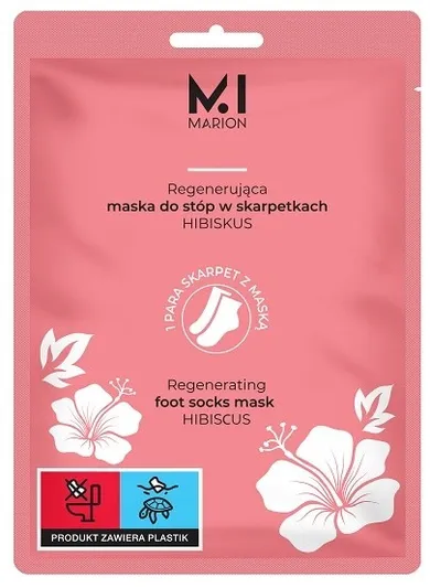 Marion, regenerująca maska do stóp w skarpetkach, hibiskus, 2-15 ml