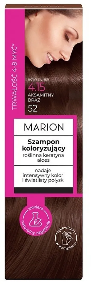 Marion, szampon koloryzujący, 4-8 myć, nr 415 aksamitny brąz, 100 ml