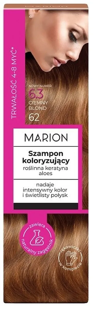 Marion, szampon koloryzujący, 4-8 myć, nr 63 ciemny blond, 100 ml