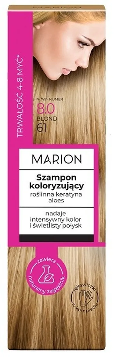 Marion, szampon koloryzujący, 4-8 myć, nr 80 blond, 100 ml