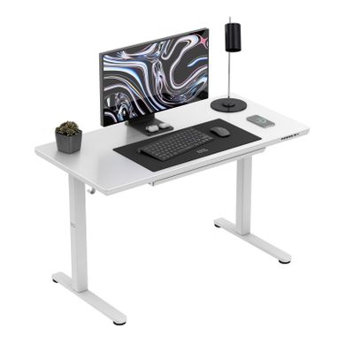 Mark Adler, Leader 8.5 White, biurko elektryczne, ze szklanym blatem, 120 cm