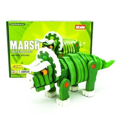 Marsh, Triceratops, piankowe puzzle 3D, 63 elementy