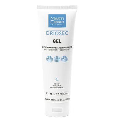 Martiderm, Driosec Gel, żel antyperspiracyjny do rąk i stóp, 75 ml