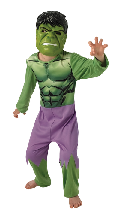 Marvel Super Heroes, strój karnawałowy dla dzieci z maską, Hulk, rozmiar 98-116