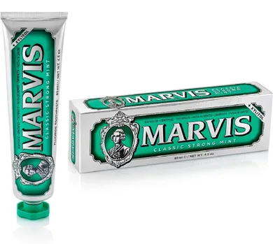 Marvis, Fluoride Toothpaste, odświeżająca pasta do zębów z fluorem, Classic Strong Mint, 85 ml