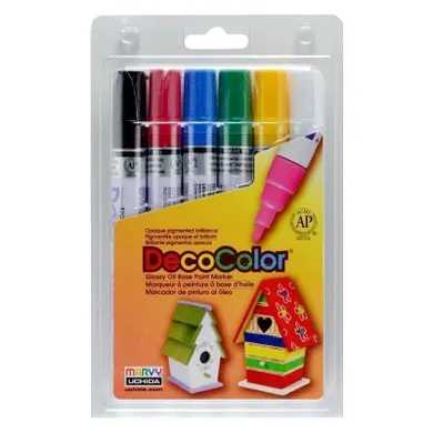 Marvy, markery do dekoracji różnych powierzchni, 6 szt.