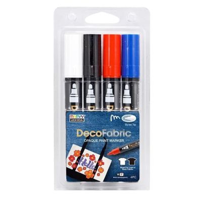 Marvy, Primary, markery do dekorowania tekstyliów, 4 kolory