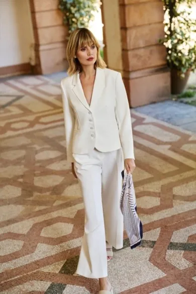 Marynarka damska, biała, Moodo