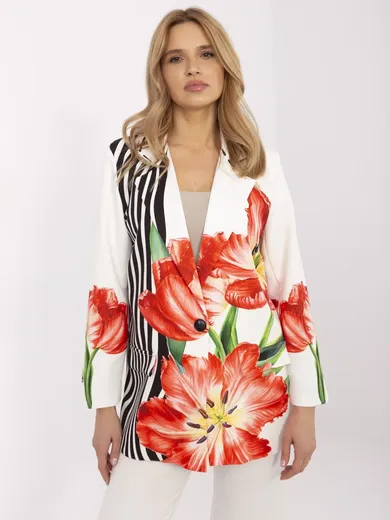 Marynarka damska, ecru, Italy Moda
