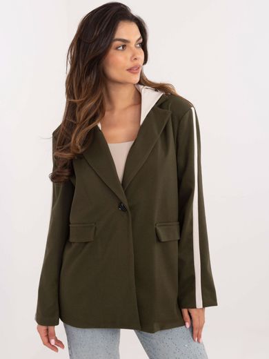 Marynarka damska, khaki, Italy Moda