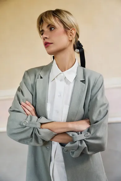 Marynarka damska, khaki, Moodo