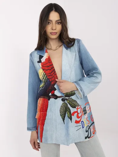 Marynarka damska, niebieska, Italy Moda
