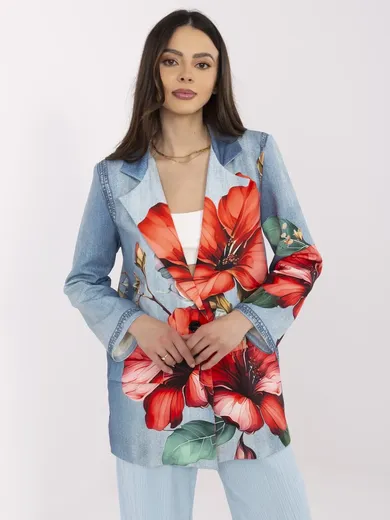 Marynarka damska, niebieska, Italy Moda
