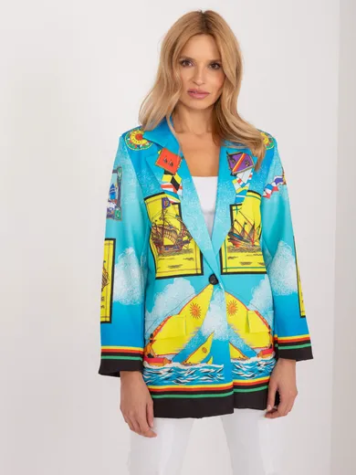 Marynarka damska, niebieska, Italy Moda