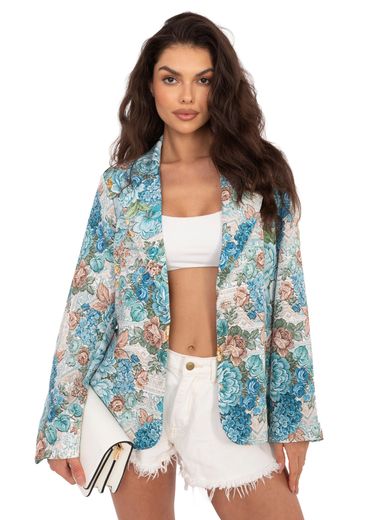 Marynarka damska, niebieska, Italy Moda