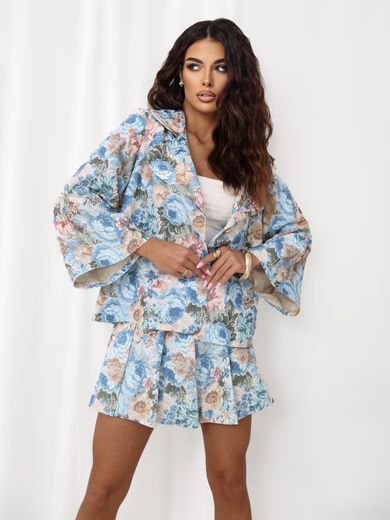 Marynarka damska, niebieska, Italy Moda