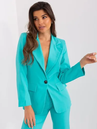 Marynarka damska, turkusowa, Italy Moda