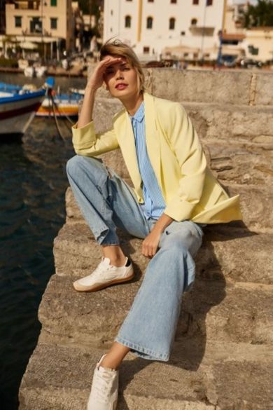 Marynarka damska, żółta, Moodo