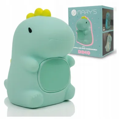 Mary's, Dino, lampka nocna z budzikiem, LED RGB