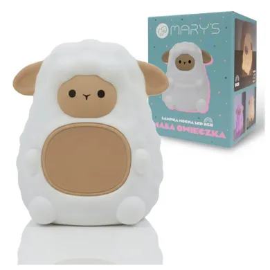 Mary's, Owieczka, lampka nocna z budzikiem, LED RGB