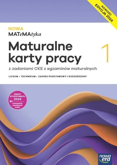 MATeMAtyka. Maturalne karty pracy 1. Zakres podstawowy i rozszerzony. Edycja 2024