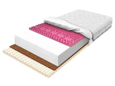 Materace z Gór, Flexi Lateks Kokos Zone, materac sprężysty, piankowy, lateksowy, kokosowy, 90-120-24 cm