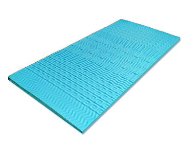 Materace z Gór, Top Blue, materac chłodzący, nawierzchniowy, piankowy, bez pokrowca, 80-160-3 cm