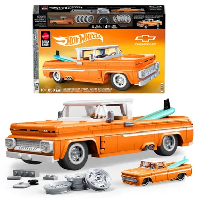 Mattel Brick Shop, Hot Wheels, Elite Series Custom ’62 Chevy Pickup, klocki, 858 elementów
