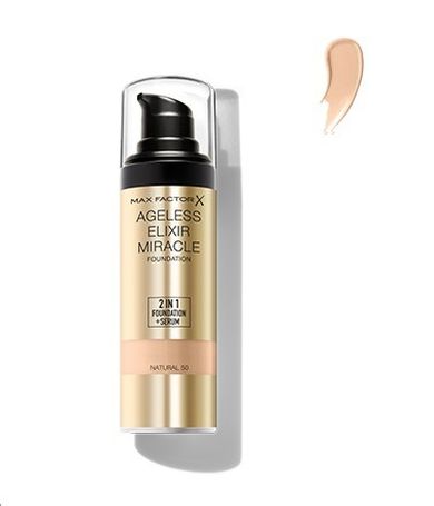 Max Factor, Ageless Elixir, 2w1 podkład+serum SPF 15, nr 50 Natural, 30 ml