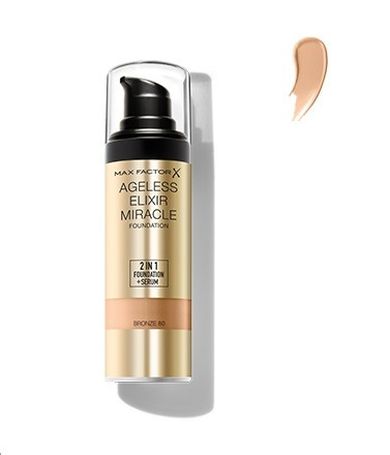 Max Factor, Ageless Elixir, 2w1 podkład+serum SPF 15, nr 80 Bronze, 30 ml
