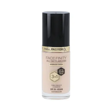Max Factor, Facefinity All Day Flawless 3W1, podkład do twarzy SPF20, C30 Porcelain, 30 ml