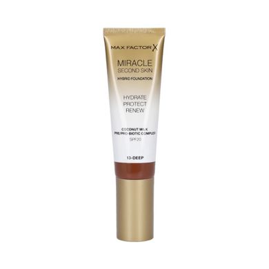 Max Factor, Miracle Second Skin, nawilżający podkład do twarzy SPF20, 013 Deep, 30 ml