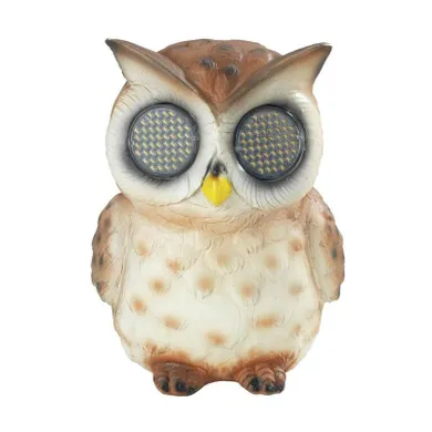 Maximex, figurka ogrodowa solarna, sowa z mrugającymi oczami LED, 13 cm