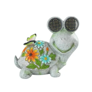 Maximex, figurka ogrodowa solarna, żółw ze świecącymi oczami LED, 17-20 cm