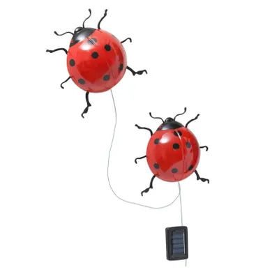 Maximex, lampki ogrodowe solarne, biedronki LED, 20 cm, 2 szt.