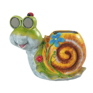 Maximex, solarna figurka ogrodowa ślimak LED, ze świecącymi oczami, 21-18,5 cm