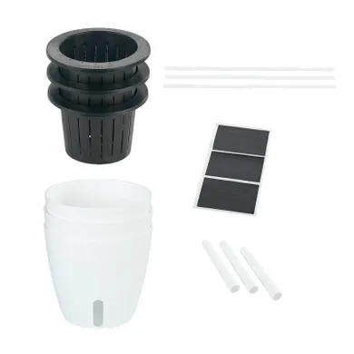 Maximex, zestaw trzech doniczek z systemem nawadniania, 18 cm