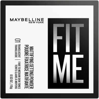 Maybelline Fit Me, puder sypki matujący, 01 translucent, 15 g