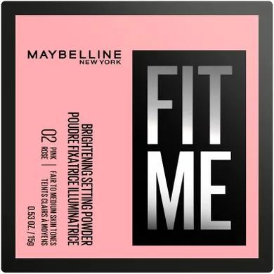 Maybelline Fit Me, puder sypki matujący, 02 pink rose, 15 g