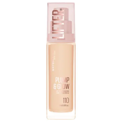 Maybelline, Lifter Plump & Glow, podkład rozświetlający, nr 110, 30 ml