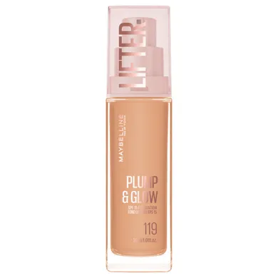 Maybelline, Lifter Plump & Glow, podkład rozświetlający, nr 119, 30 ml
