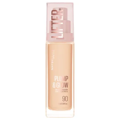 Maybelline, Lifter Plump & Glow, podkład rozświetlający, nr 90, 30 ml