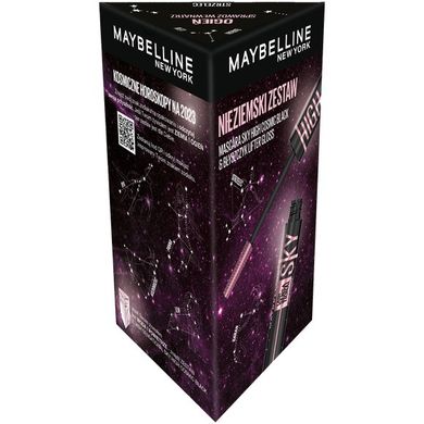 Maybelline, Nieziemski, zestaw, Lash Sensational Sky High Mascara, wydłużający tusz do rzęs, Cosmic Black, 7.2ml + Lifter Gloss, błyszczyk do ust, 001 Pearl, 5.4ml